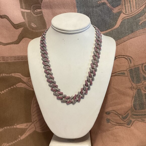 SILVER CUBAN CHAIN NECKLACE - Picture 10 of 10